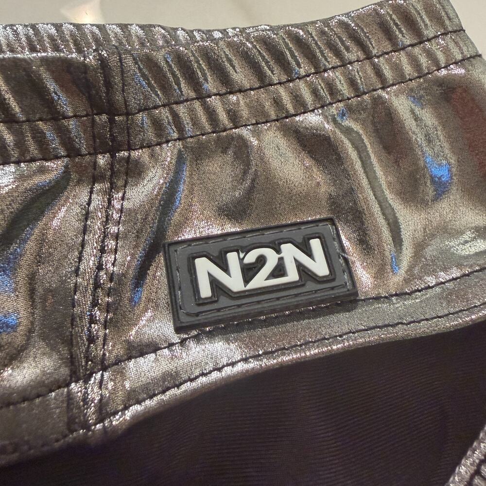 NEW N2N Bodywear Mens Body Gloss Titan Sport O-Ring Swim Brief Silver Size Large - Picture 9 of 14